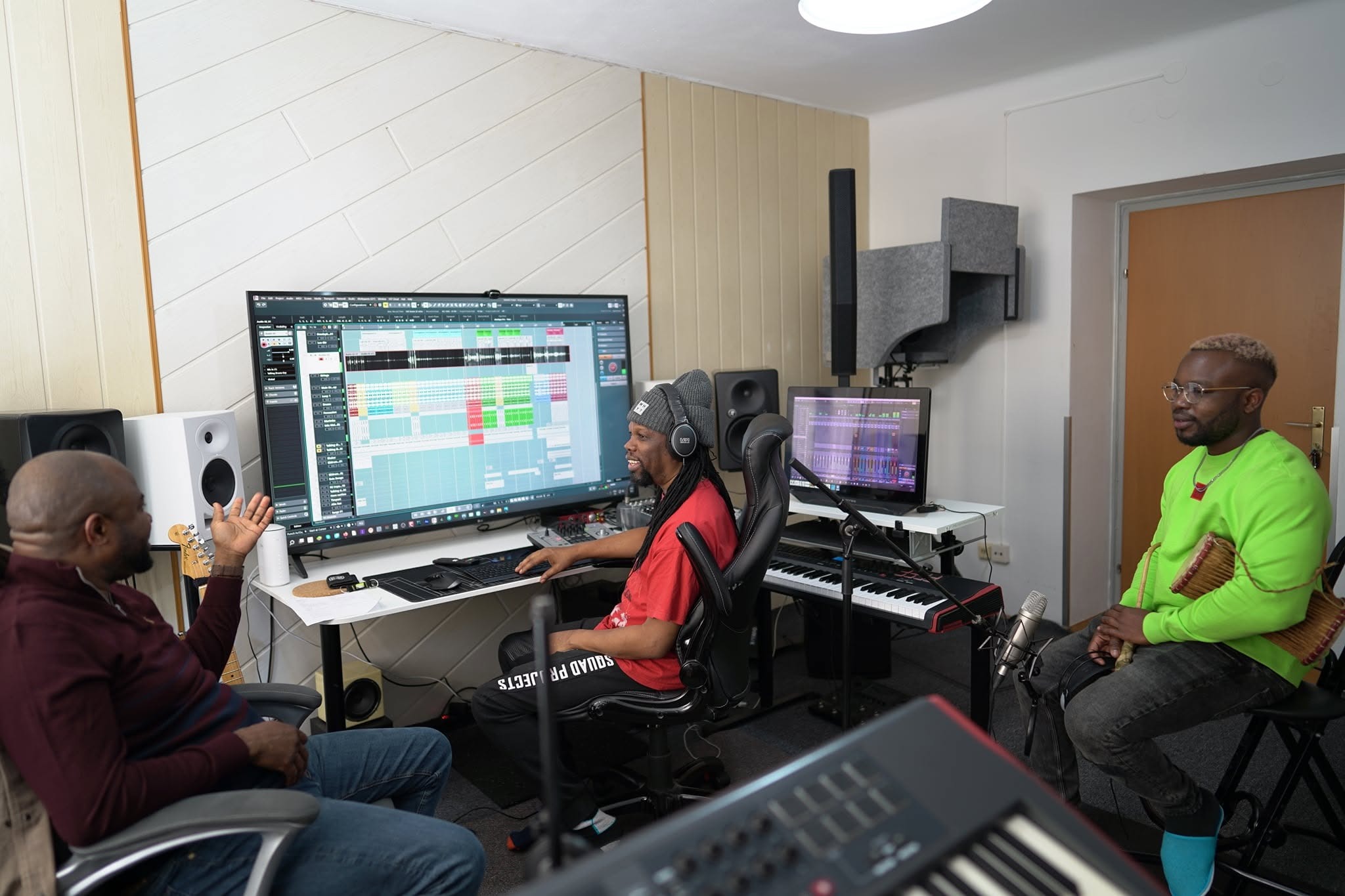 Lee Holness recording in the studio